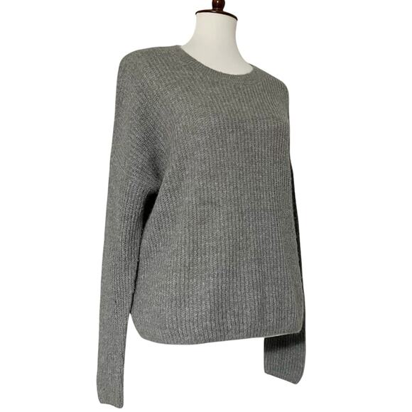 Madewell Women's Gray Ribbed Crewneck Sweater Size Large - Picture 5 of 11